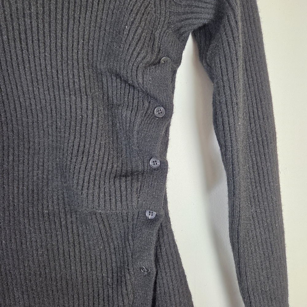 ASTR High Slit Black Long Sleeve Sweater Dress Soft - Picture 10 of 12
